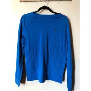 AMERICAN EAGLE SM BLUE LONG SLEEVE TEE